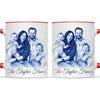 Personalised Blue and White China Family Portrait Mug from Your Photo
