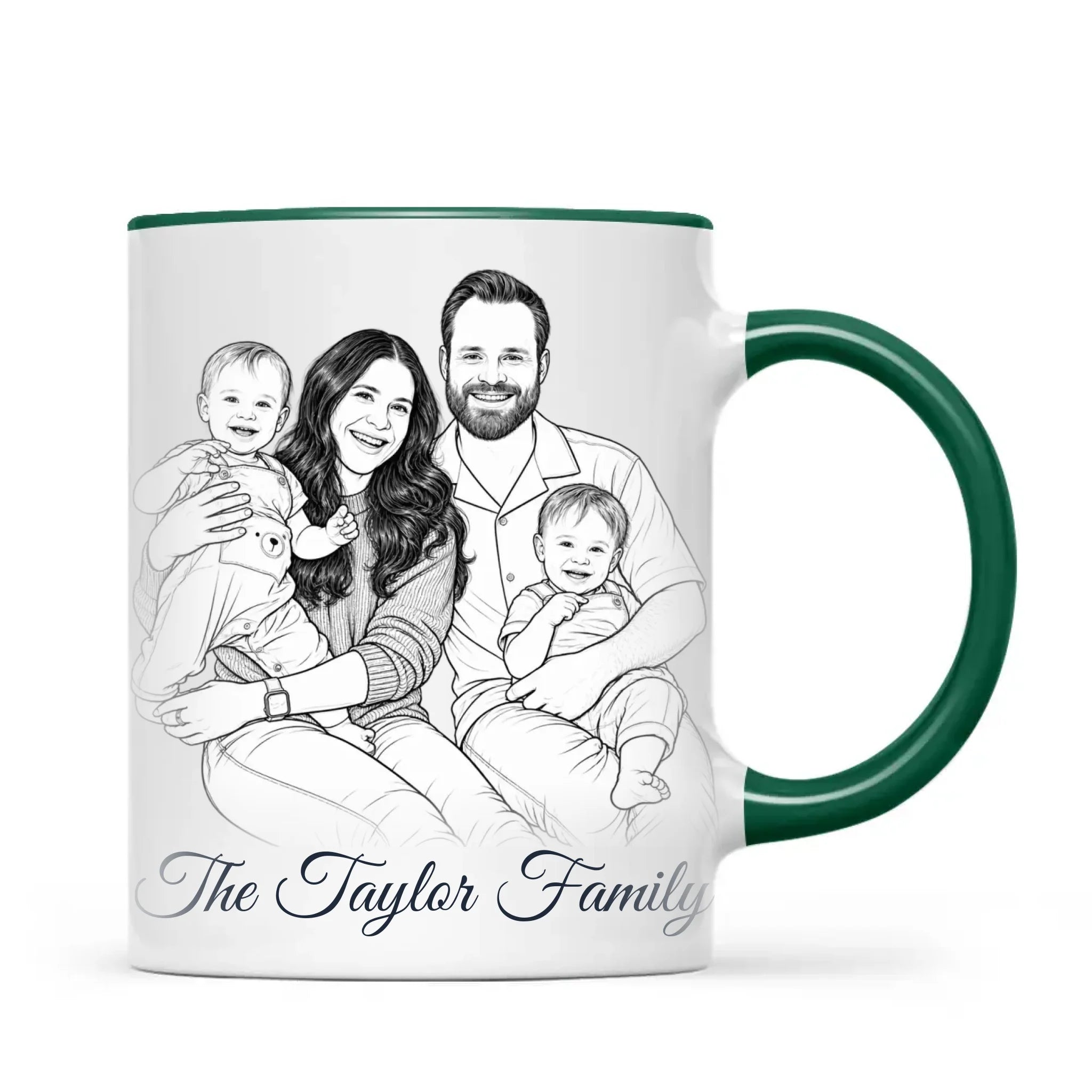 Personalised Line Art Family Portrait Mug from Your Photo