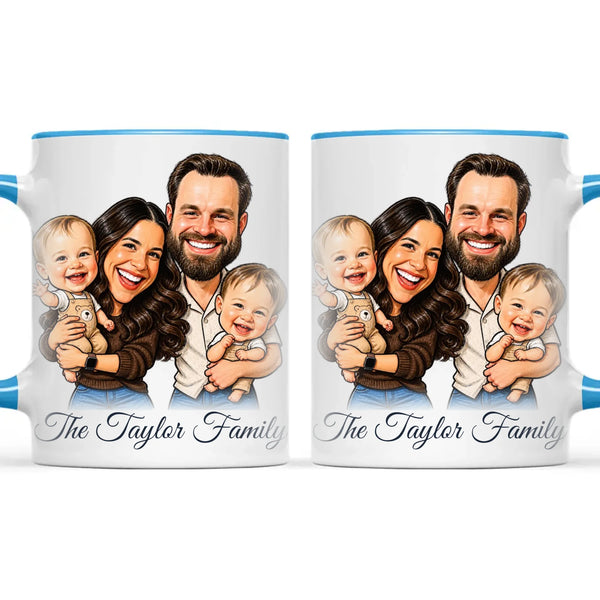 Personalised Caricature Family Portrait Mug from Your Photo