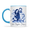 Personalised Blue and White China Family Portrait Mug from Your Photo