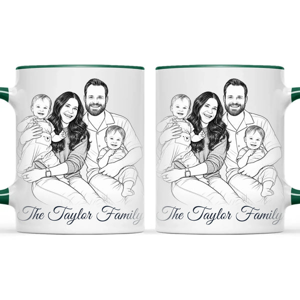 Personalised Line Art Family Portrait Mug from Your Photo