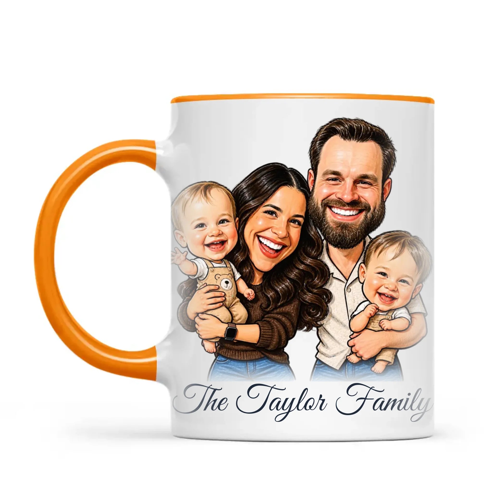 Personalised Caricature Family Portrait Mug from Your Photo