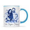 Personalised Blue and White China Family Portrait Mug from Your Photo