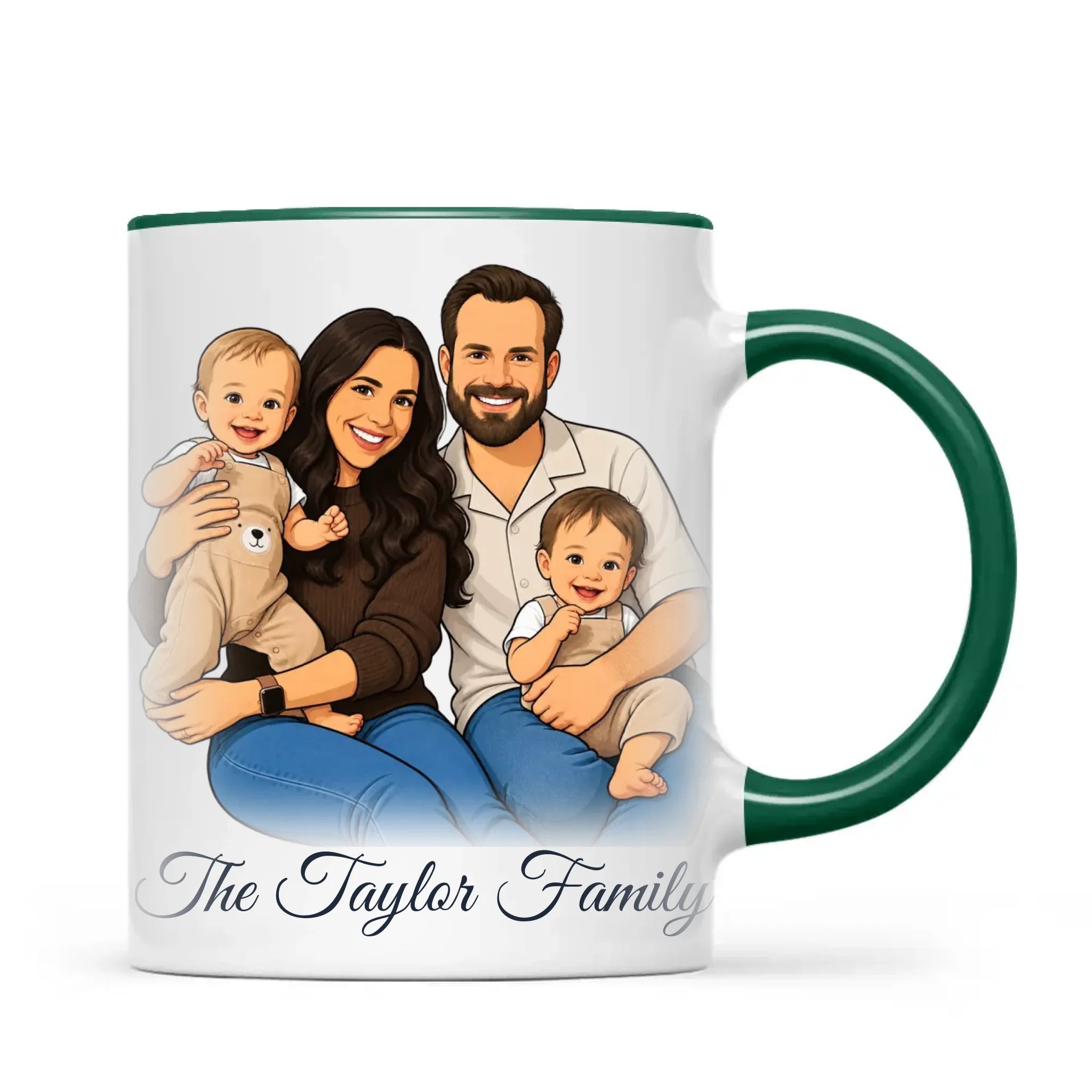 Personalised Cartoon Family Portrait Mug from Your Photo