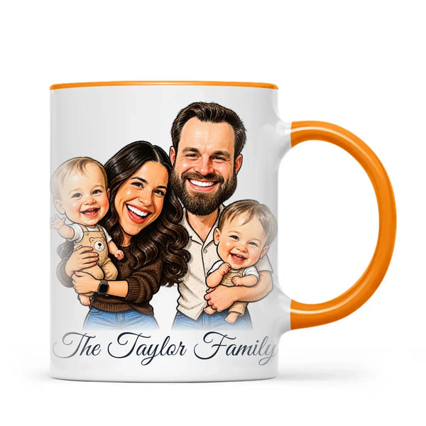 Personalised Caricature Family Portrait Mug from Your Photo