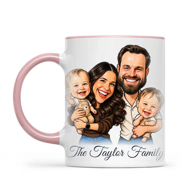 Personalised Caricature Family Portrait Mug from Your Photo