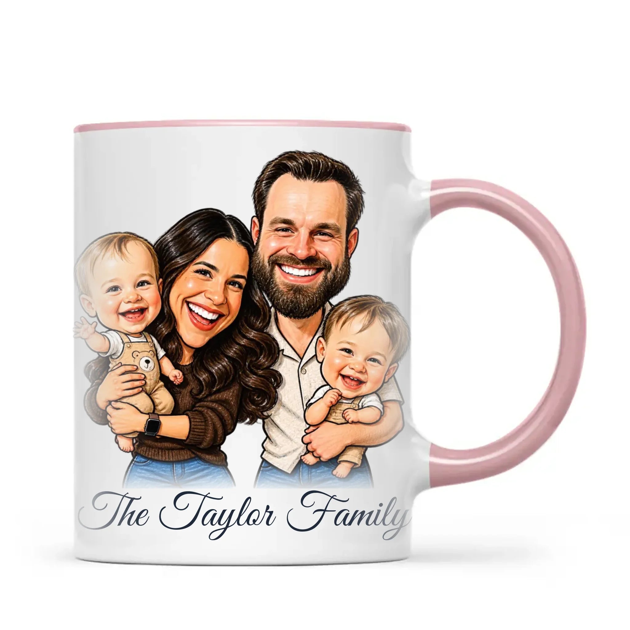 Personalised Caricature Family Portrait Mug from Your Photo