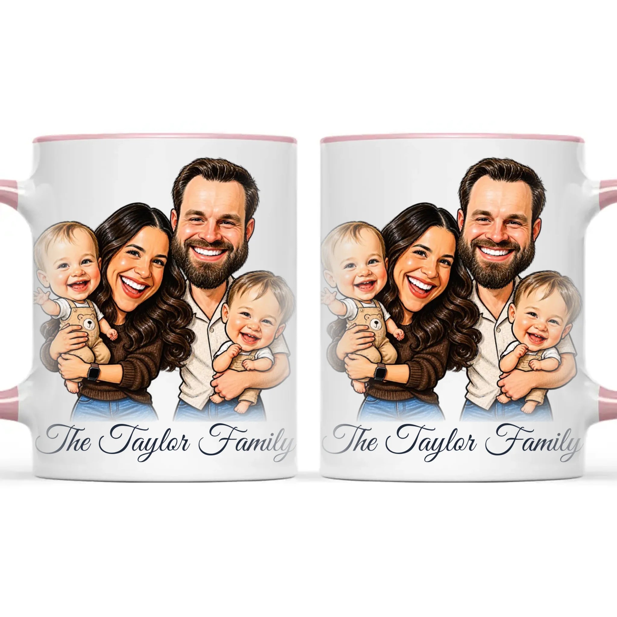 Personalised Caricature Family Portrait Mug from Your Photo