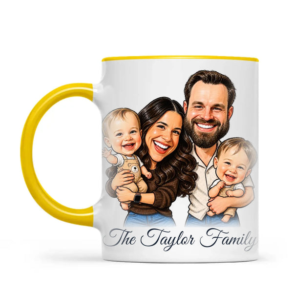 Personalised Caricature Family Portrait Mug from Your Photo