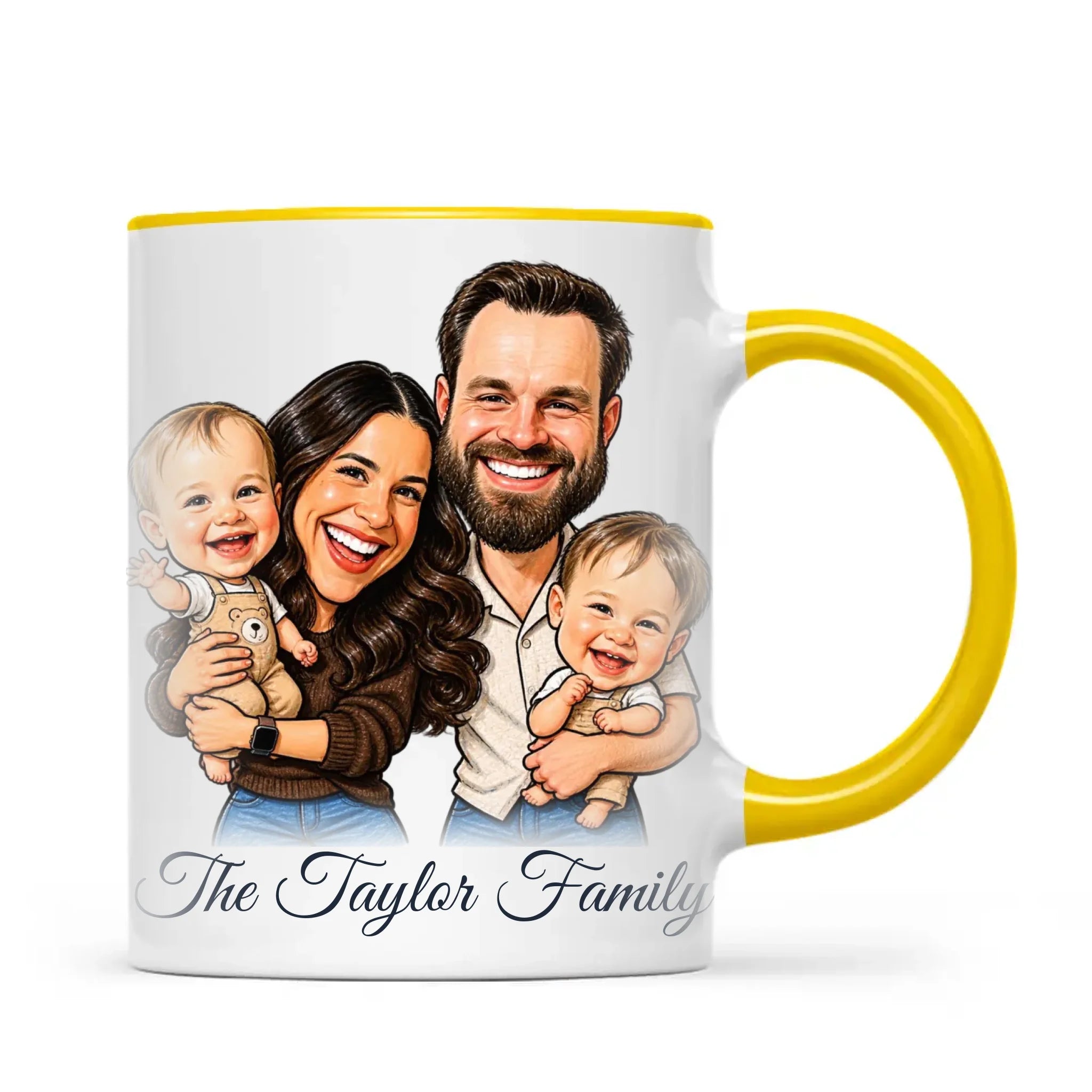 Personalised Caricature Family Portrait Mug from Your Photo