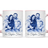 Personalised Blue and White China Family Portrait Mug from Your Photo