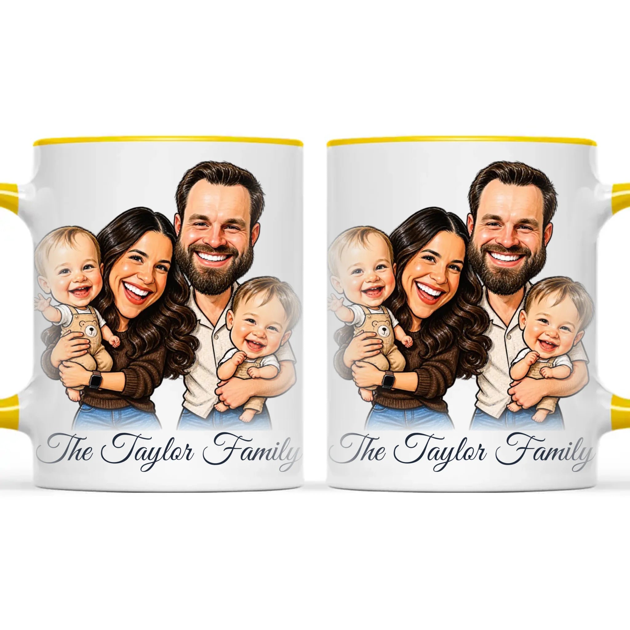 Personalised Caricature Family Portrait Mug from Your Photo