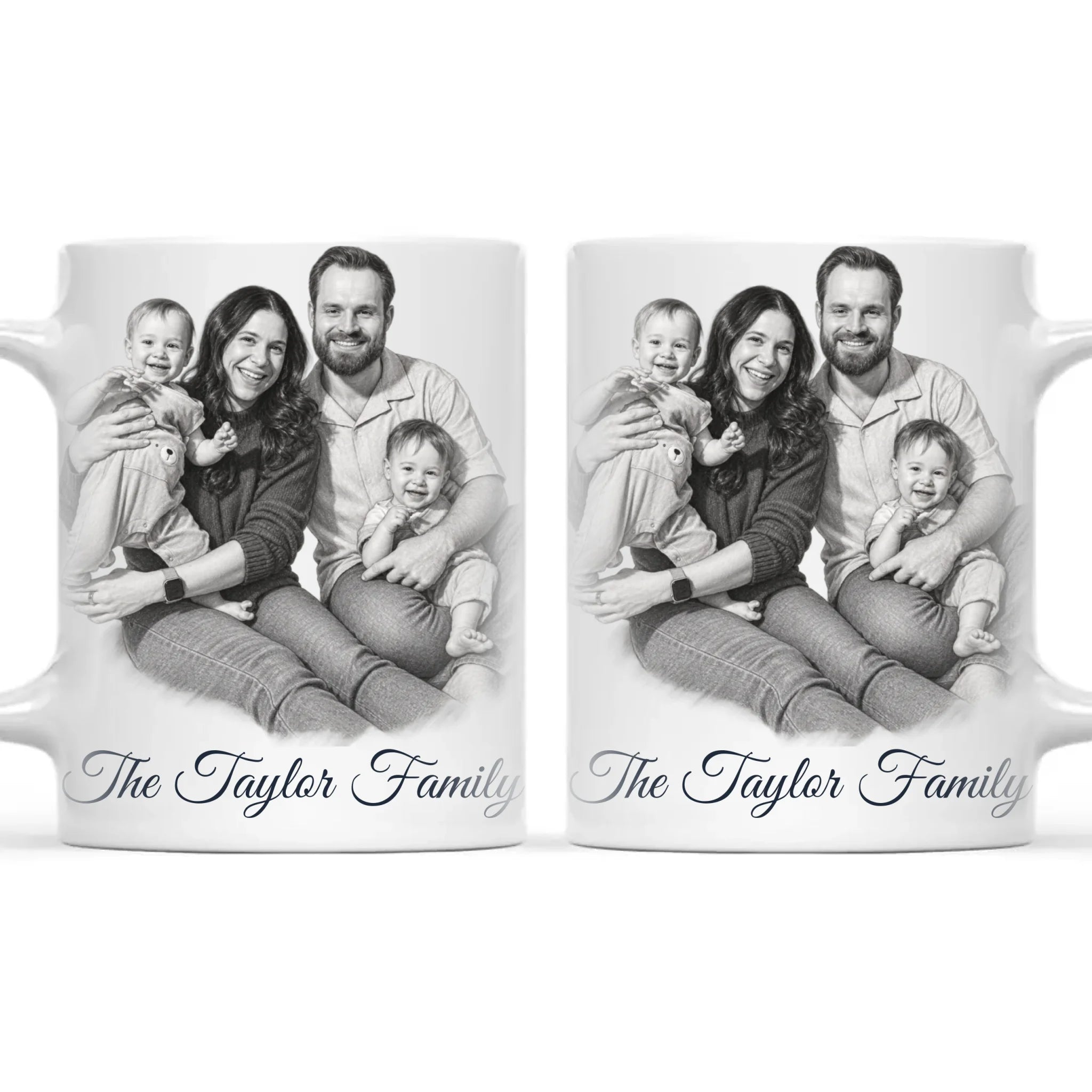 Personalised Pencil Sketch Family Portrait Mug from Your Photo