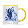 Personalised Blue and White China Family Portrait Mug from Your Photo