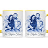 Personalised Blue and White China Family Portrait Mug from Your Photo