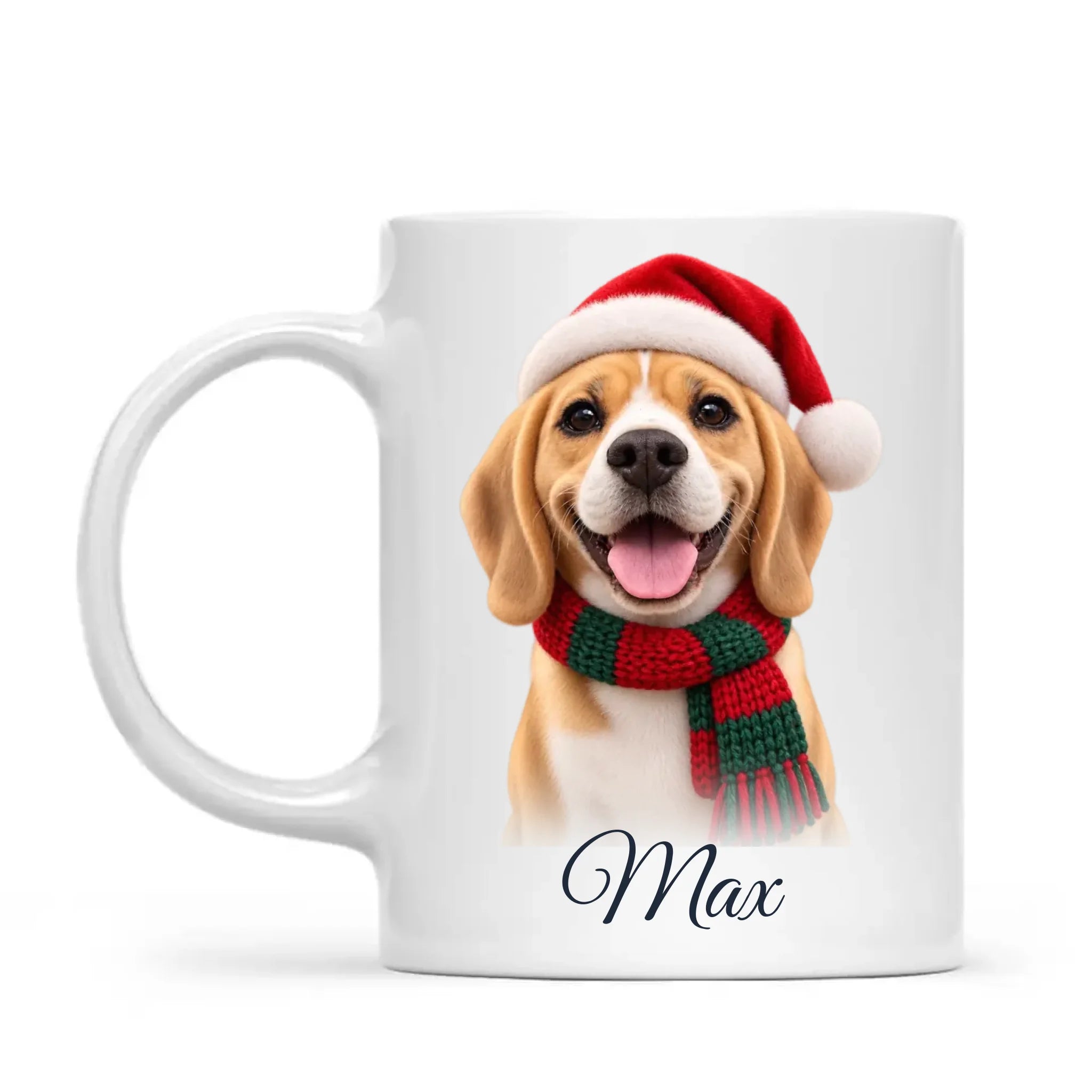 Personalised Christmas Cartoon Pet Portrait Mug from Your Photo
