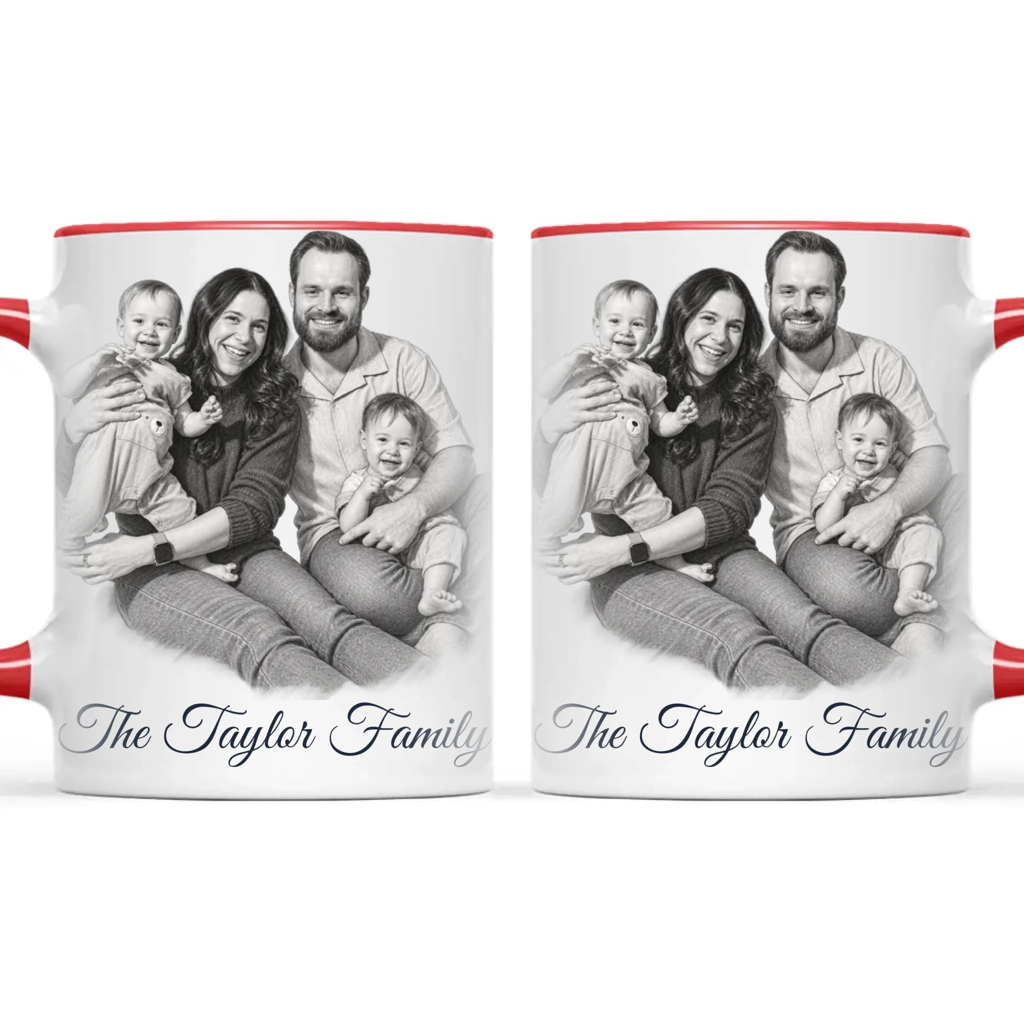 Personalised Pencil Sketch Family Portrait Mug from Your Photo