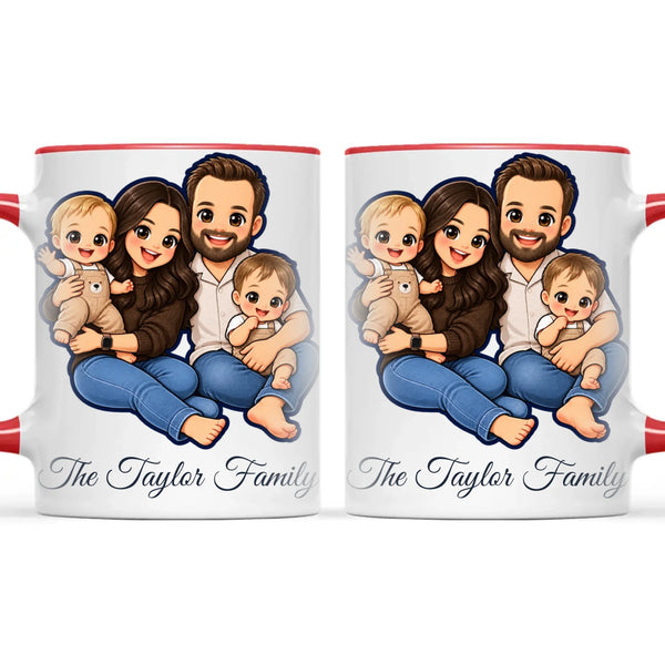 Personalised Cute Sticker Family Portrait Mug from Your Photo