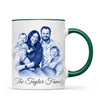Personalised Blue and White China Family Portrait Mug from Your Photo
