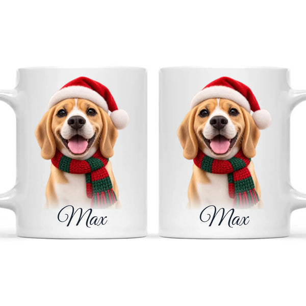 Personalised Christmas Cartoon Pet Portrait Mug from Your Photo