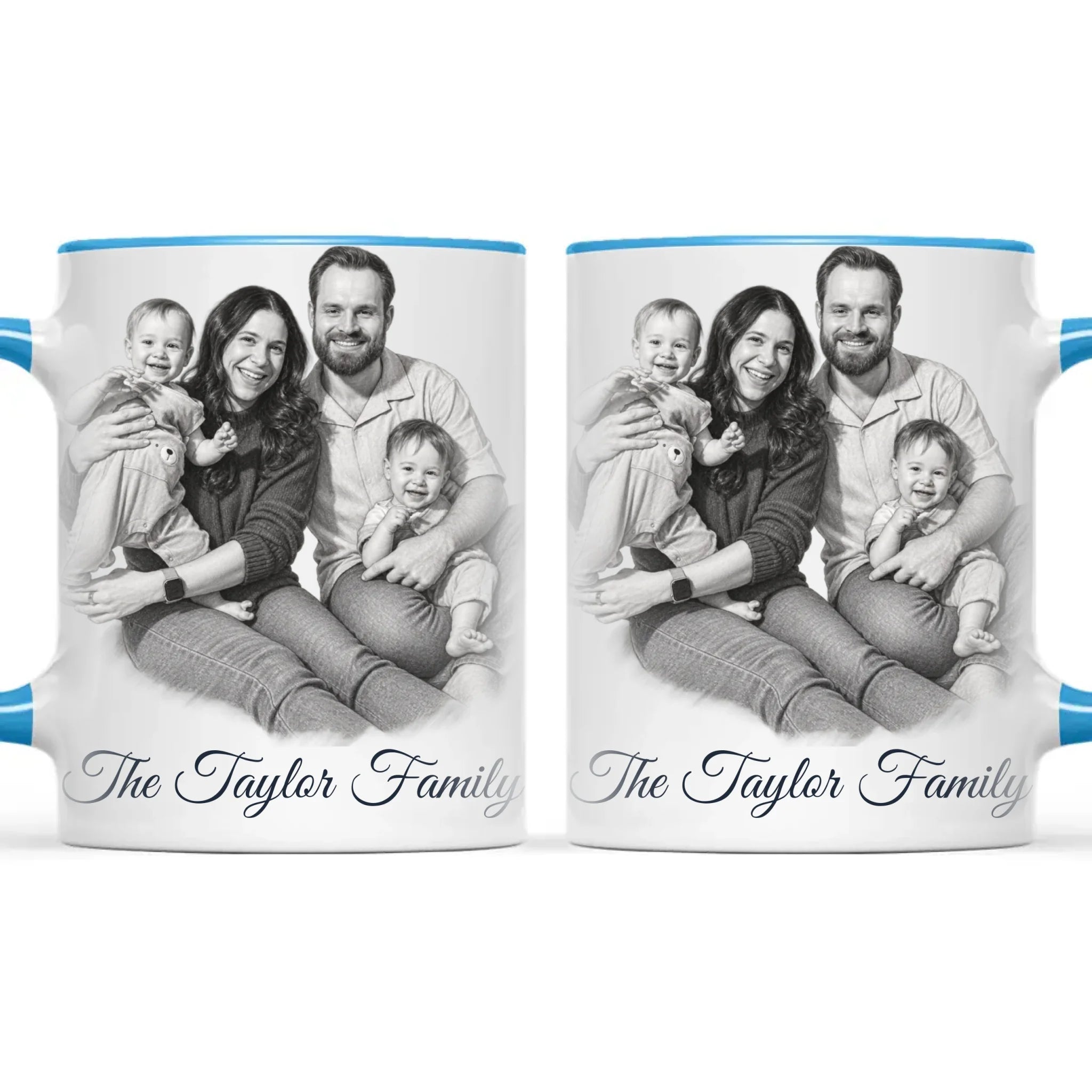 Personalised Pencil Sketch Family Portrait Mug from Your Photo
