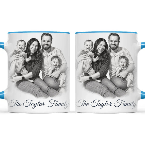 Personalised Pencil Sketch Family Portrait Mug from Your Photo