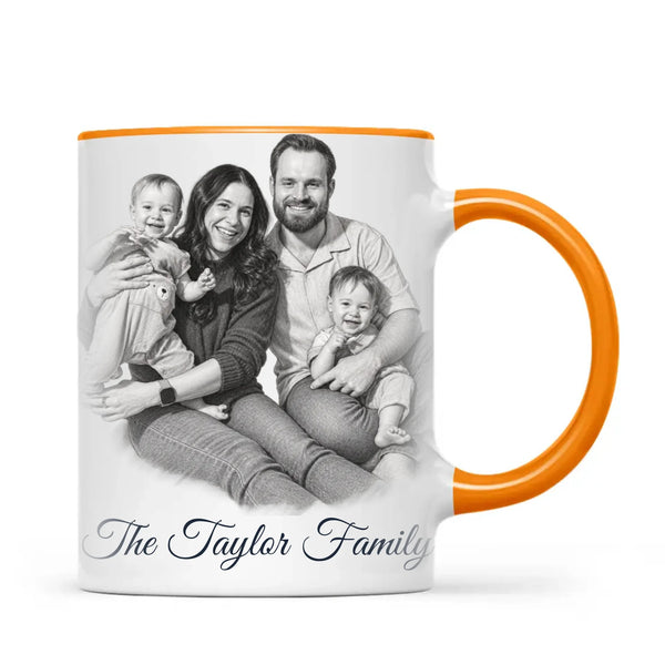 Personalised Pencil Sketch Family Portrait Mug from Your Photo