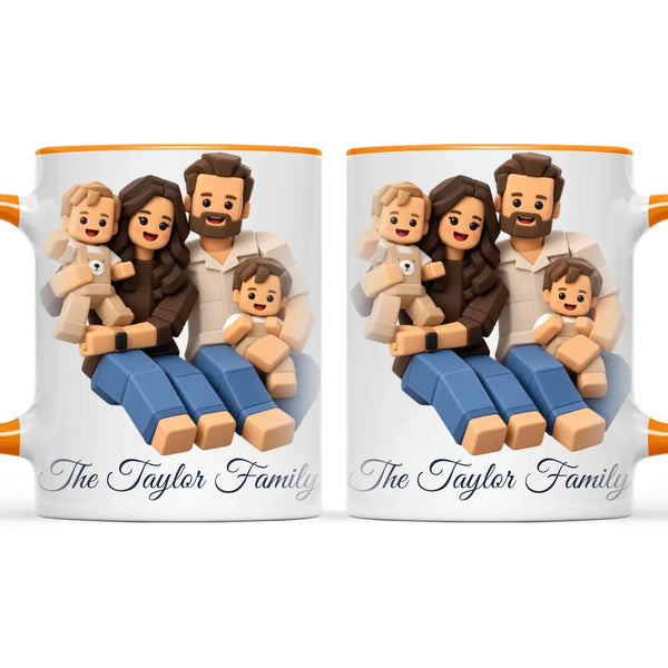 Personalised Block Character Family Portrait Mug from Your Photo