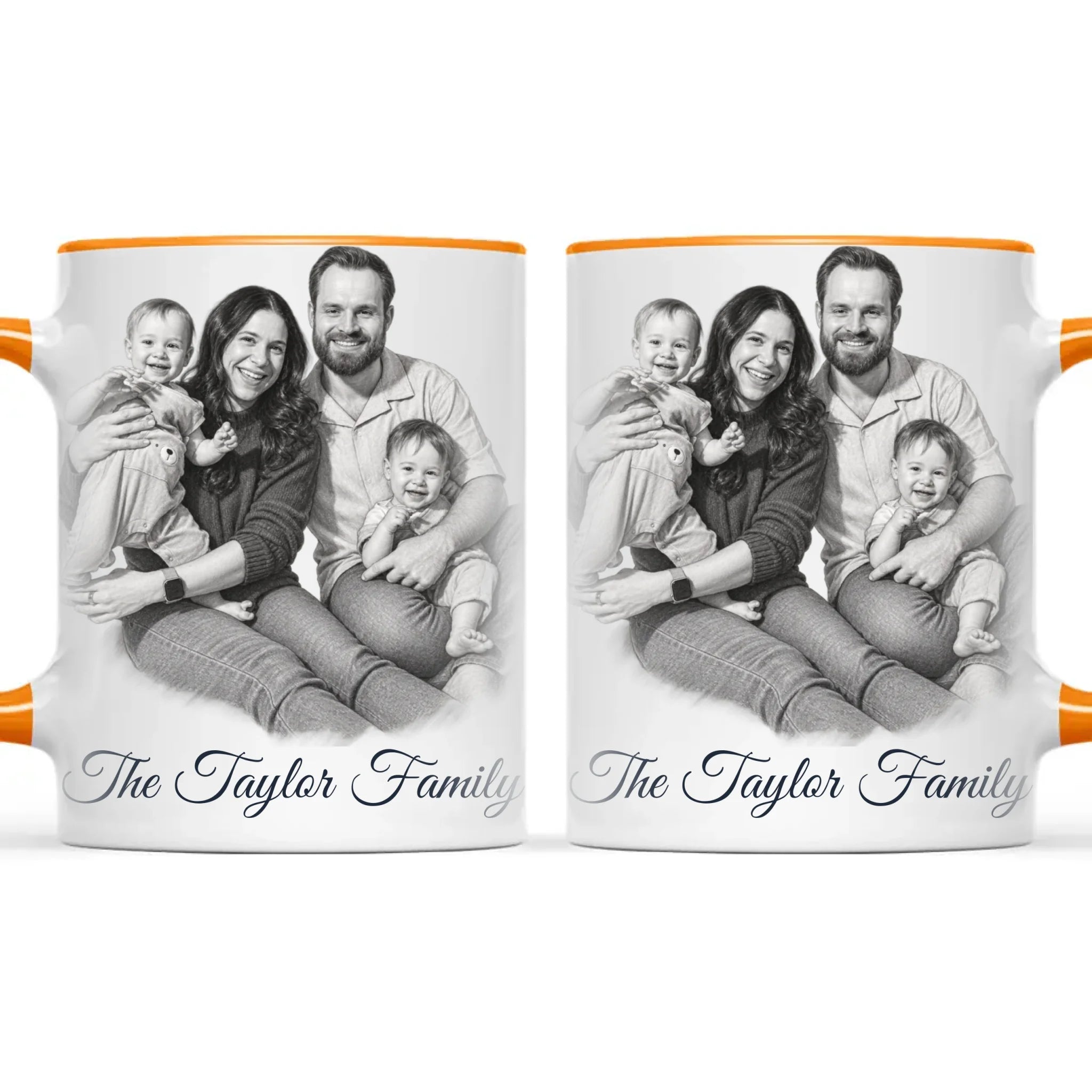 Personalised Pencil Sketch Family Portrait Mug from Your Photo