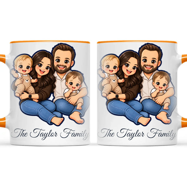 Personalised Cute Sticker Family Portrait Mug from Your Photo