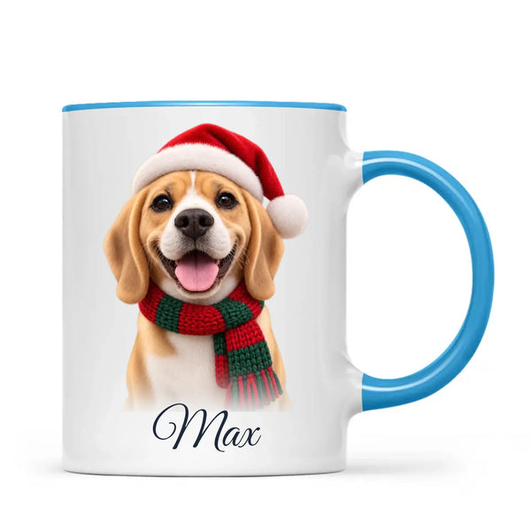 Personalised Christmas Cartoon Pet Portrait Mug from Your Photo