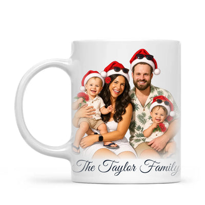 Personalised Summer Christmas Family Portrait Mug from Your Photo
