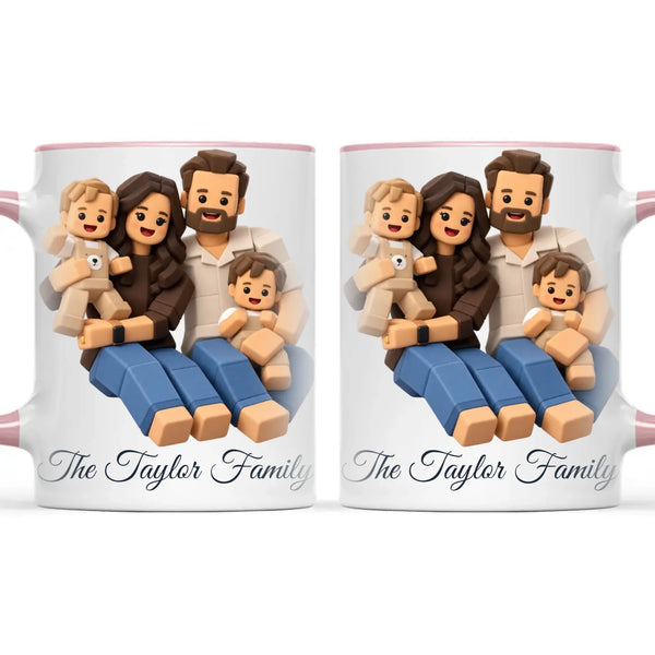 Personalised Block Character Family Portrait Mug from Your Photo
