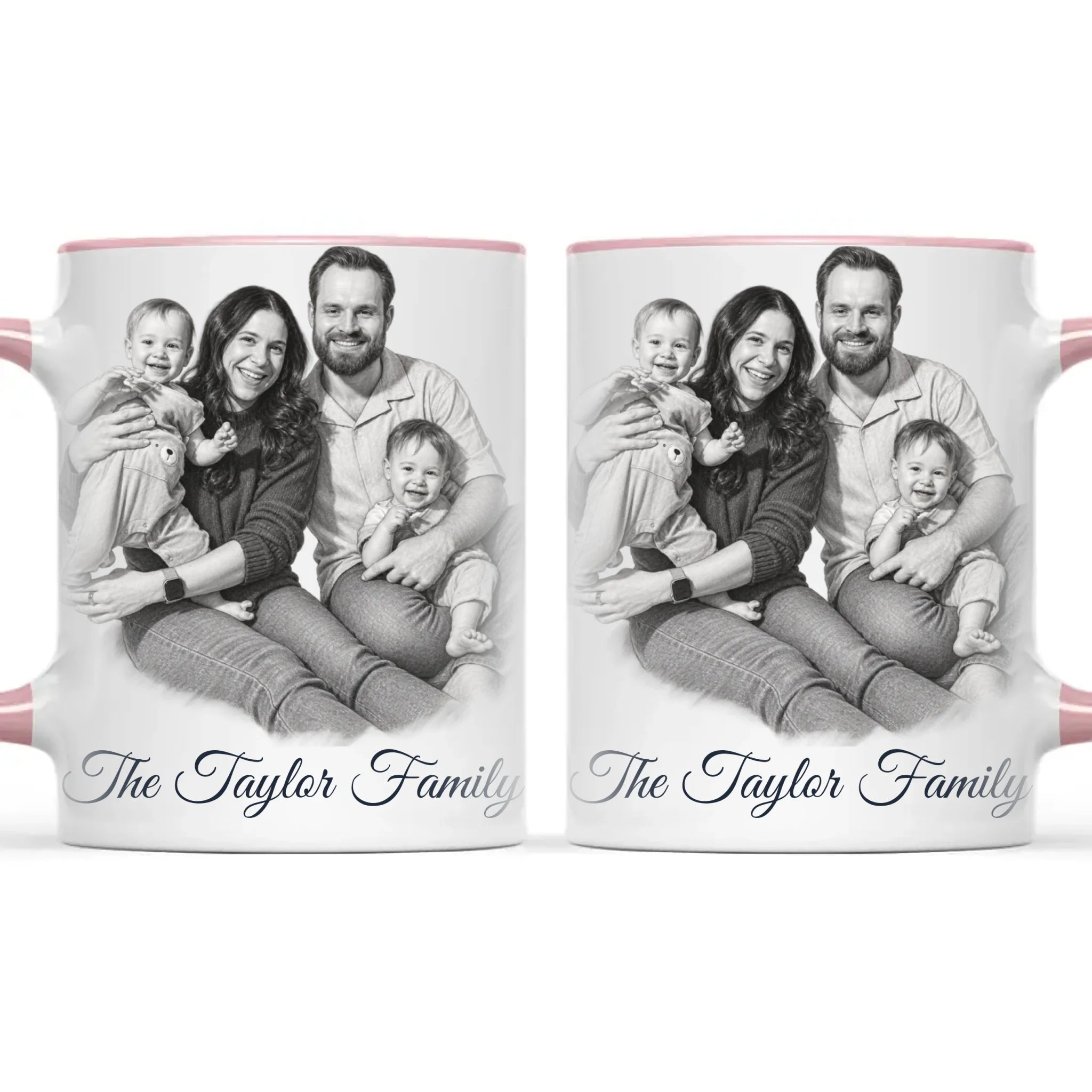 Personalised Pencil Sketch Family Portrait Mug from Your Photo