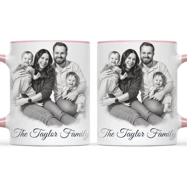 Personalised Pencil Sketch Family Portrait Mug from Your Photo