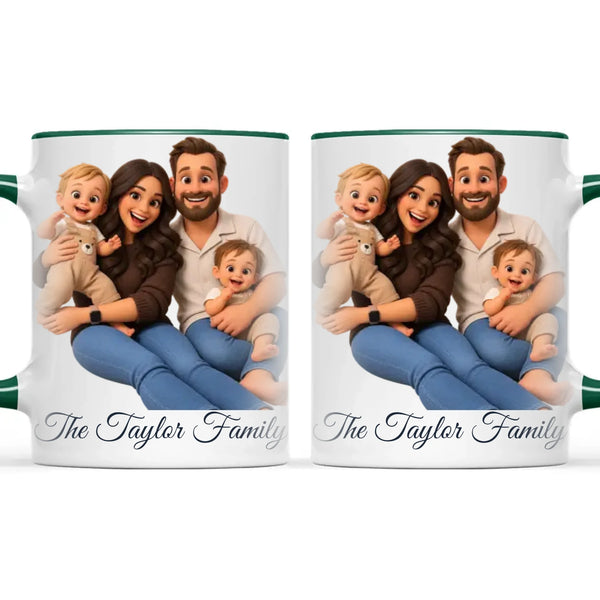 Personalised 3D Cartoon Family Portrait Mug from Your Photo