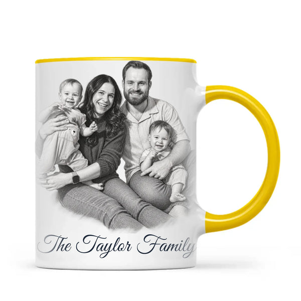 Personalised Pencil Sketch Family Portrait Mug from Your Photo