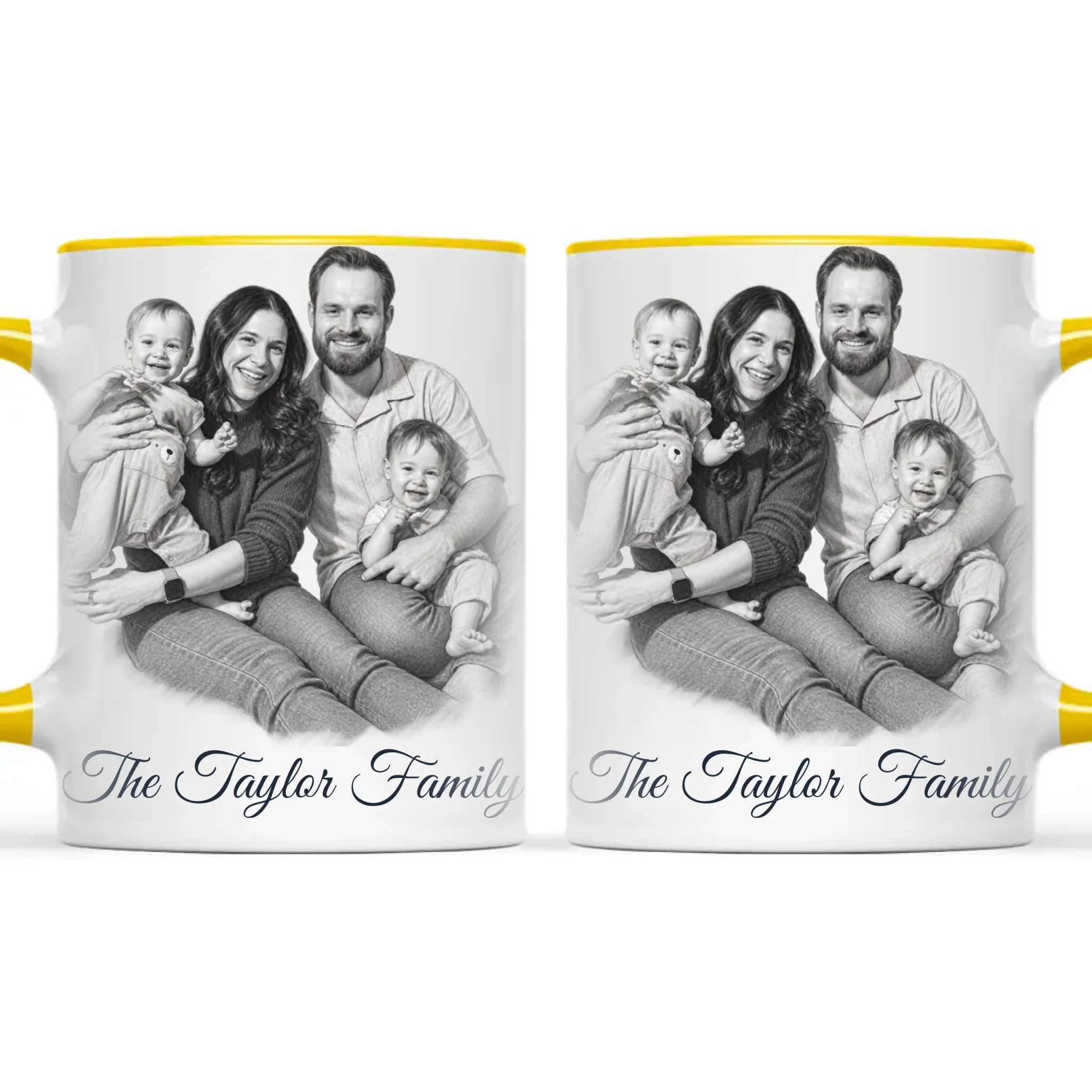 Personalised Pencil Sketch Family Portrait Mug from Your Photo