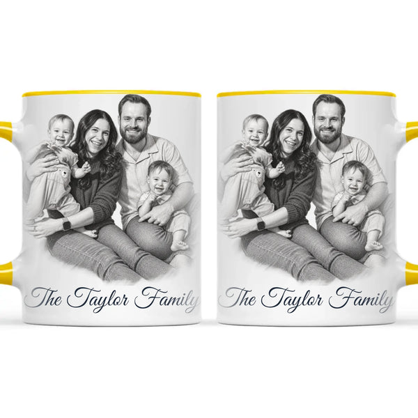 Personalised Pencil Sketch Family Portrait Mug from Your Photo