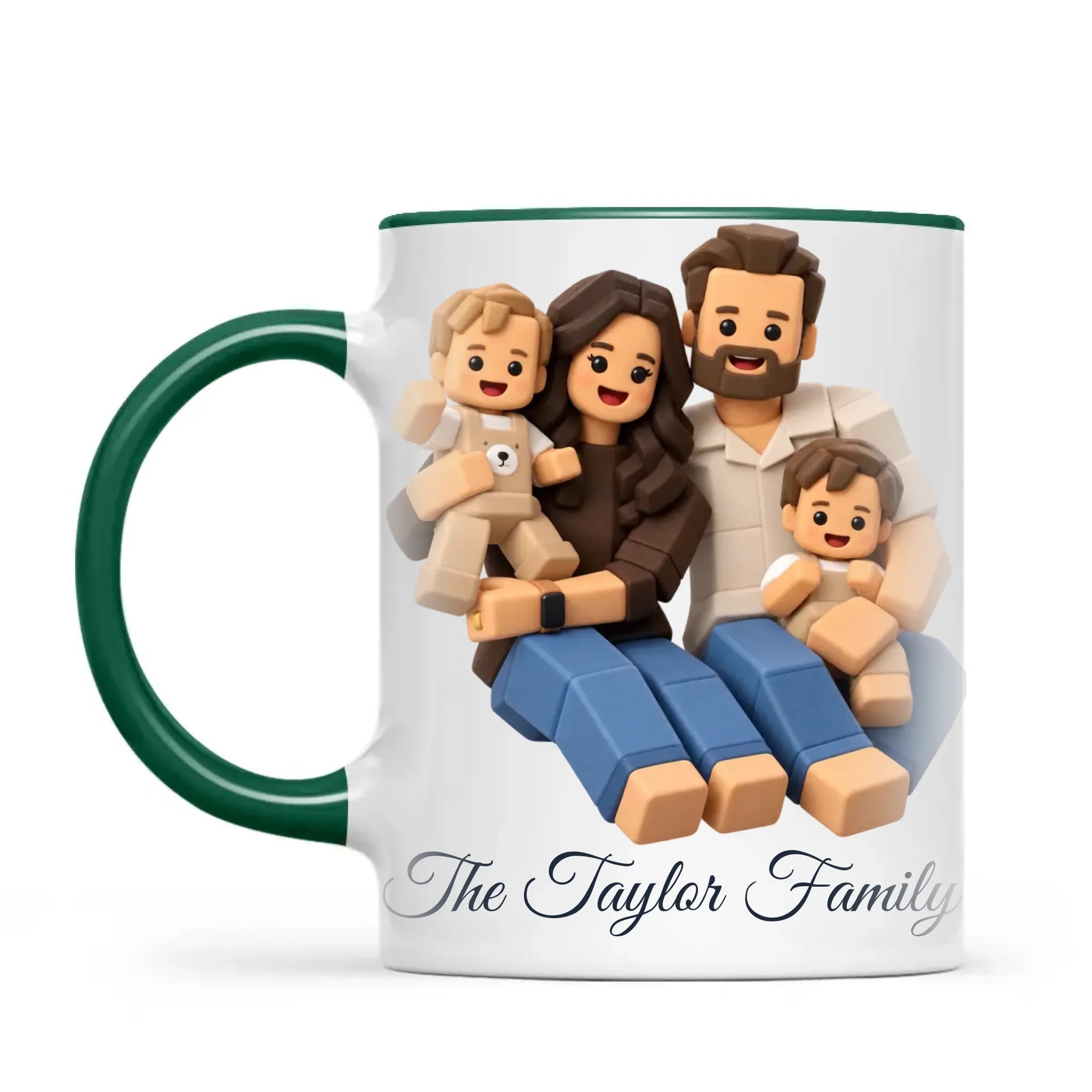 Personalised Block Character Family Portrait Mug from Your Photo