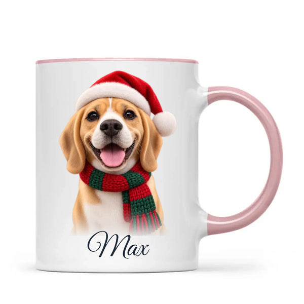 Personalised Christmas Cartoon Pet Portrait Mug from Your Photo
