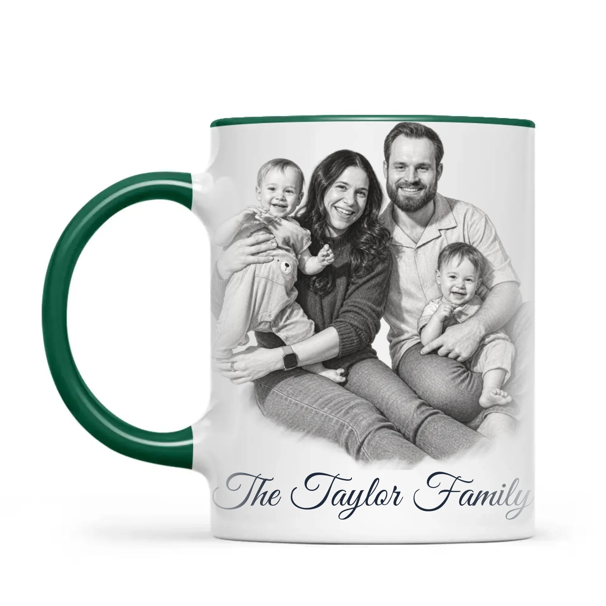 Personalised Pencil Sketch Family Portrait Mug from Your Photo