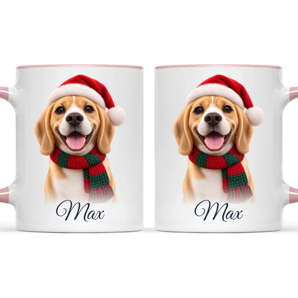 Personalised Christmas Cartoon Pet Portrait Mug from Your Photo