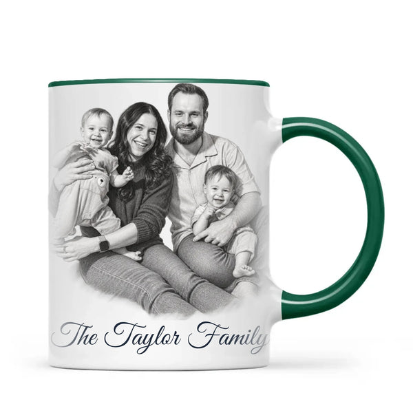 Personalised Pencil Sketch Family Portrait Mug from Your Photo