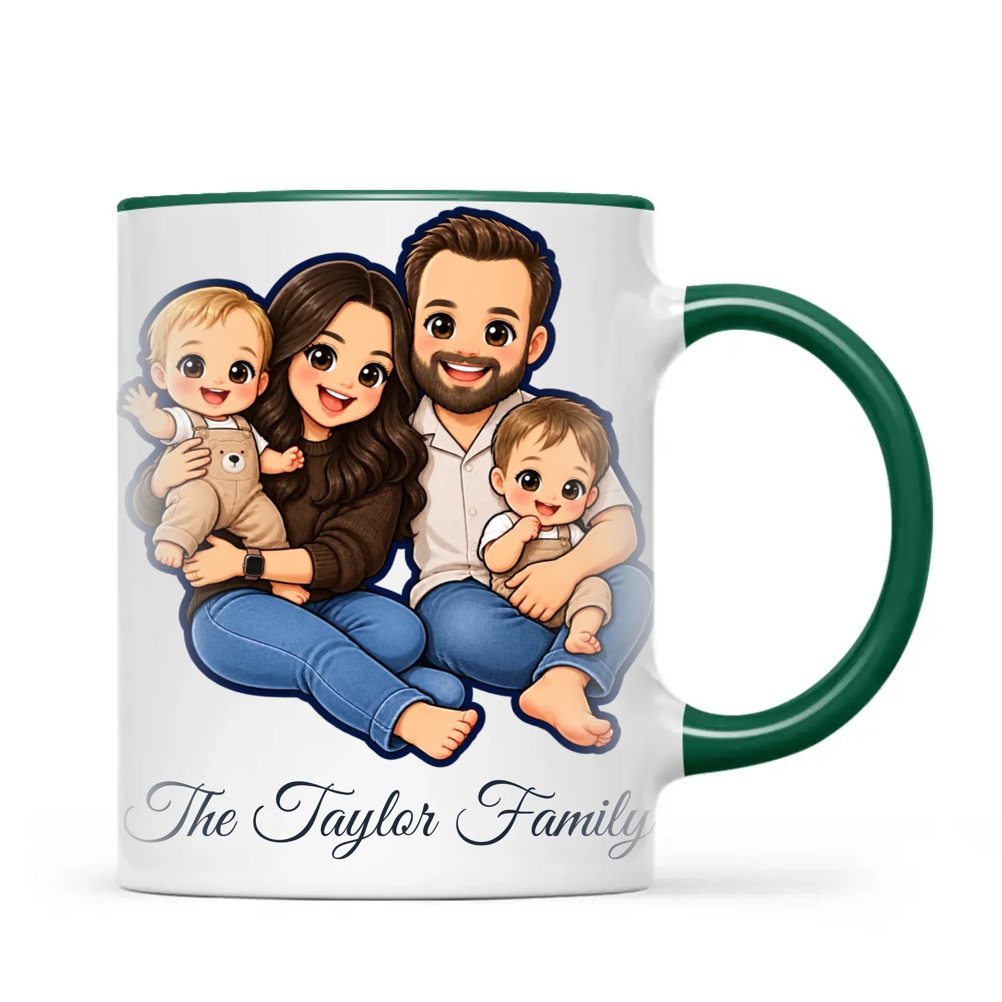 Personalised Cute Sticker Family Portrait Mug from Your Photo