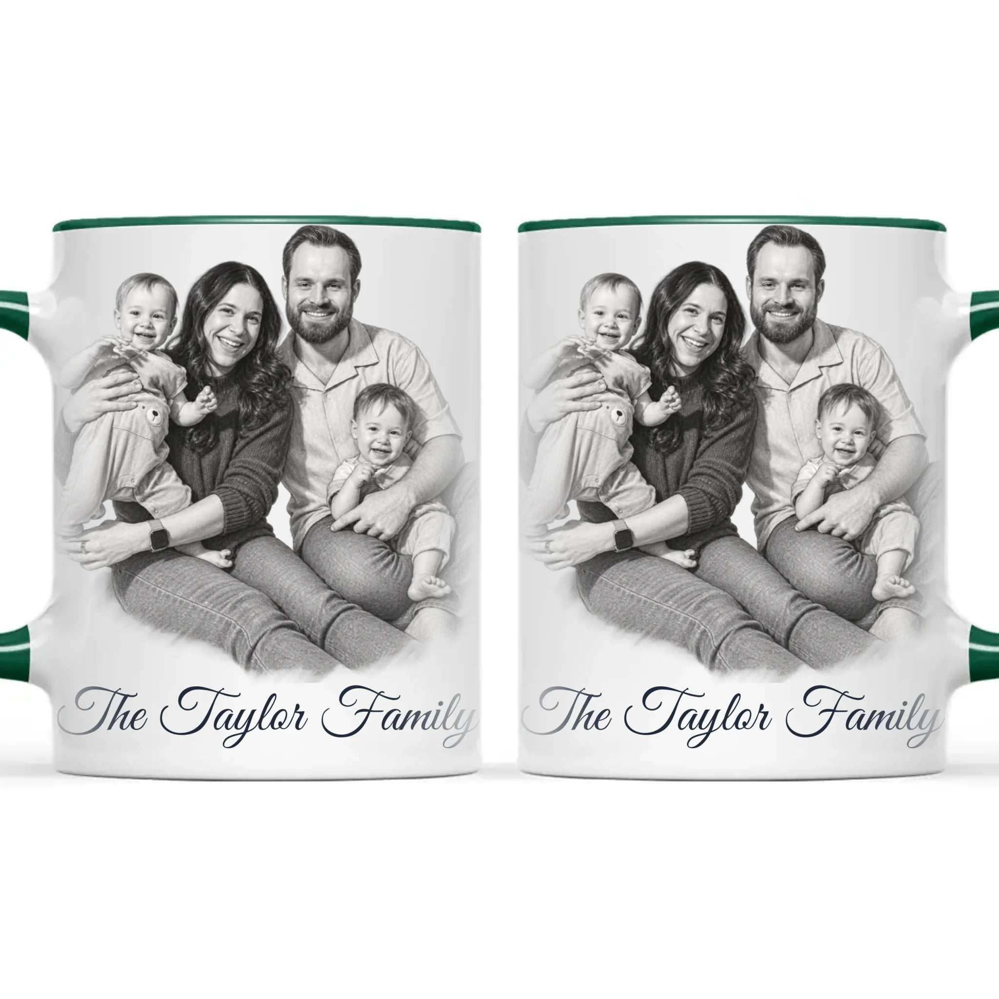 Personalised Pencil Sketch Family Portrait Mug from Your Photo