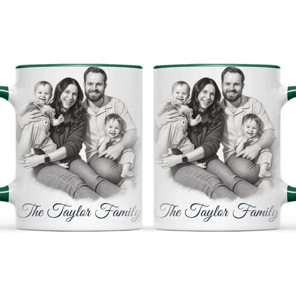 Personalised Pencil Sketch Family Portrait Mug from Your Photo