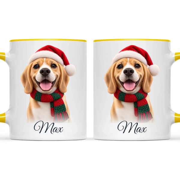 Personalised Christmas Cartoon Pet Portrait Mug from Your Photo