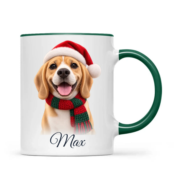 Personalised Christmas Cartoon Pet Portrait Mug from Your Photo