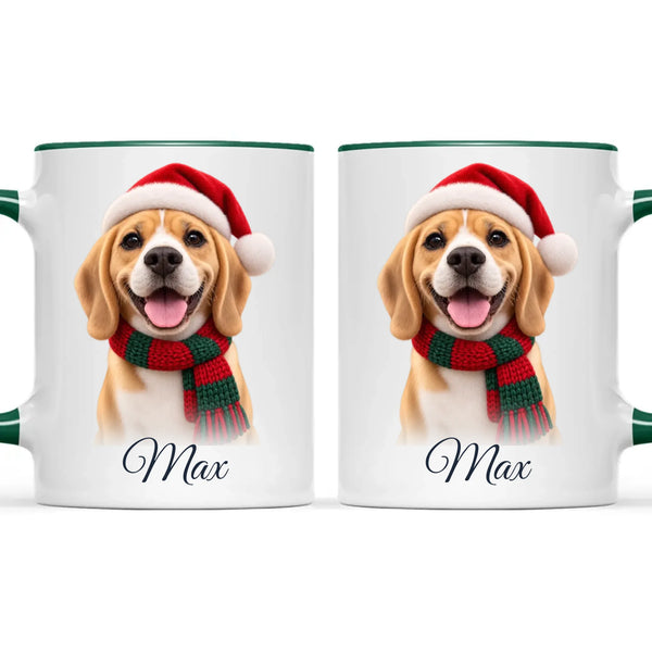 Personalised Christmas Cartoon Pet Portrait Mug from Your Photo